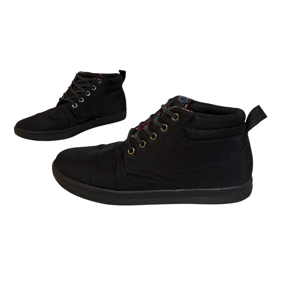 Dr. Martens Women Belmont Boots Size 9 Black Canvas Mid Top Sneaker Grunge Indie